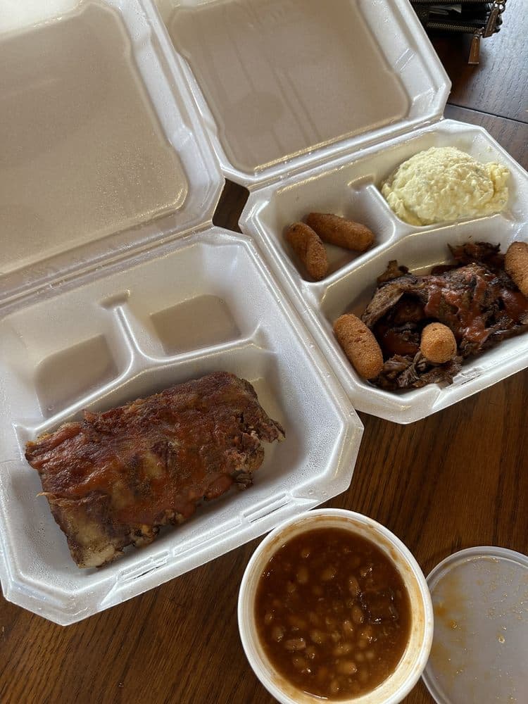 Ribs and brisket combo plate